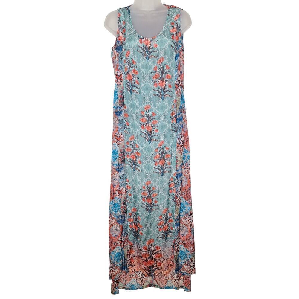 Tolani Kendall Maxi Tank Dress Small Sleeveless Long Floral Boho Artsy Flowy
